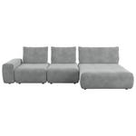 ECKSOFA in Velours Grau  - Schwarz/Grau, Design, Kunststoff/Textil (342/174cm) - Xora