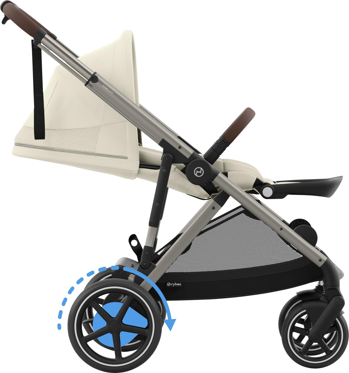 KINDERWAGEN E-GAZELLE S  - Taupe, Design, Kunststoff/Metall (94.5/66/100cm) - Cybex