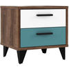 NACHTSCHRANK 50/48/42 cm  - Eichefarben/Schwarz, Design, Holzwerkstoff/Kunststoff (50/48/42cm) - Carryhome
