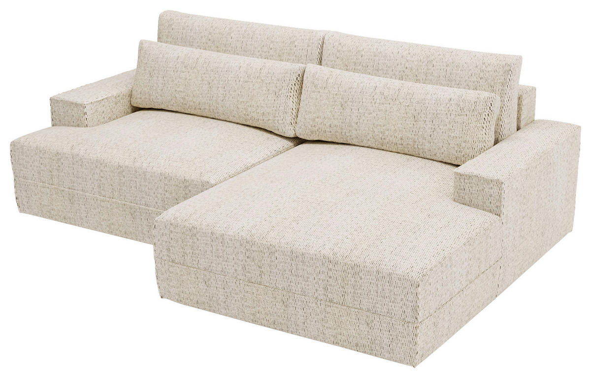 ECKSOFA in Struktur Beige  - Beige/Schwarz, Design, Kunststoff/Textil (272/156cm) - Livetastic