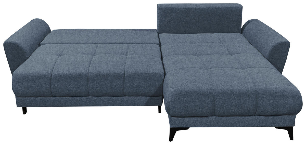 ECKSOFA Blau Webstoff  - Blau/Schwarz, KONVENTIONELL, Kunststoff/Textil (281/189cm) - Carryhome