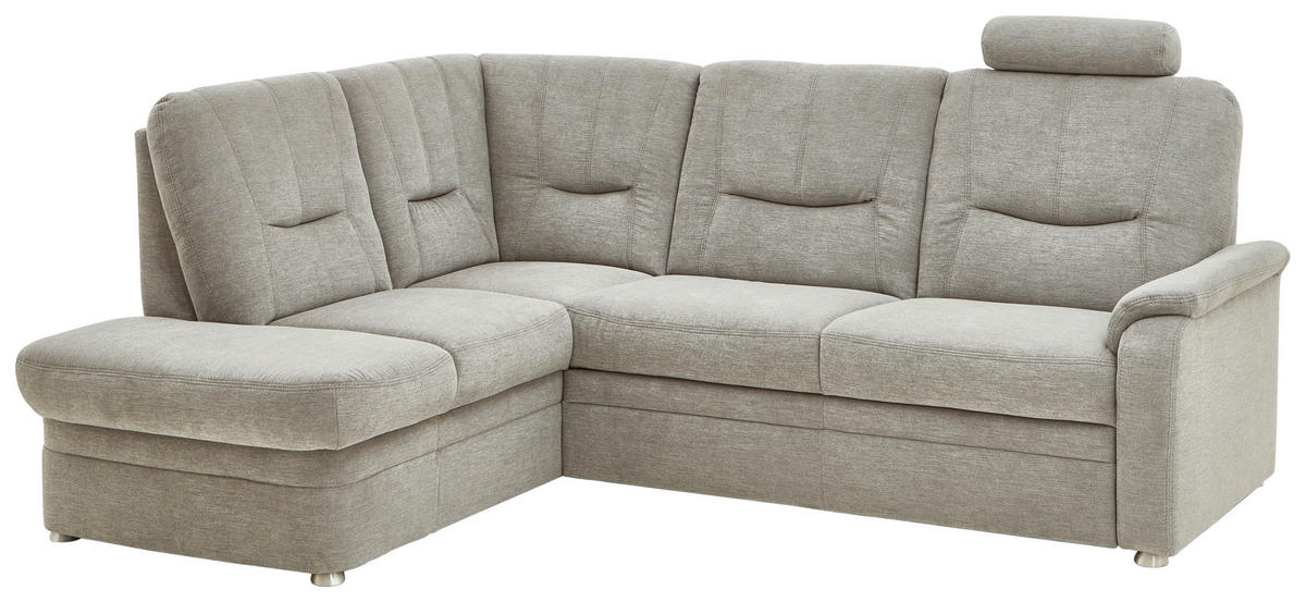 ECKSOFA  in Chenille Grau  185/235 cm  - Schwarz/Grau, KONVENTIONELL, Kunststoff/Textil (185/235cm) - Beldomo Comfort