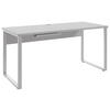 SCHREIBTISCH 70/160/75 cm  in Weiß, Hellgrau  - Silberfarben/Hellgrau, MODERN, Holzwerkstoff/Metall (70/160/75cm)