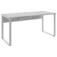 SCHREIBTISCH 70/160/75 cm  in Hellgrau, Weiß  - Silberfarben/Hellgrau, MODERN, Holzwerkstoff/Metall (70/160/75cm) - Novel