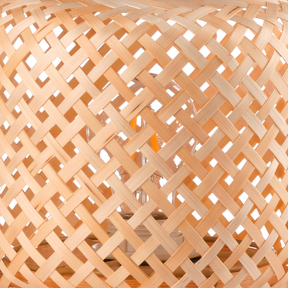 TISCHLEUCHTE BAMBOO 20/20/22 cm   - Buchefarben/Weiß, Natur, Holz/Kunststoff (20/20/22cm)