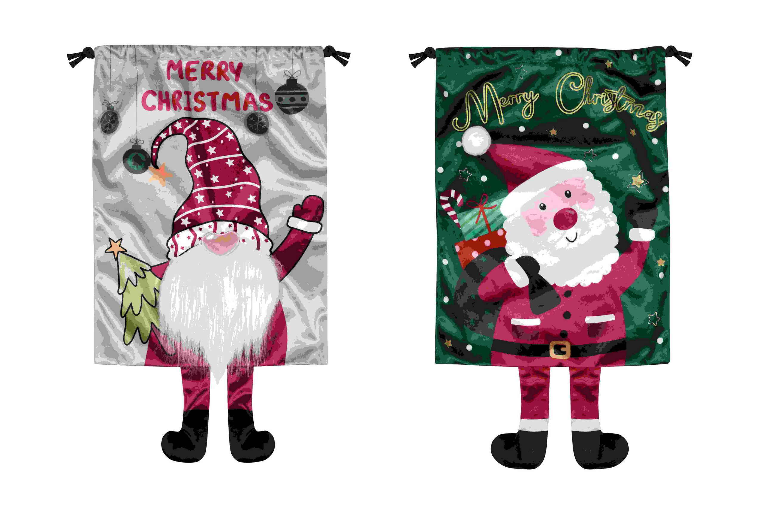 BOŽIČNA VREČA - rdeča/zelena, Konvencionalno, tekstil (30/40cm) - X-Mas