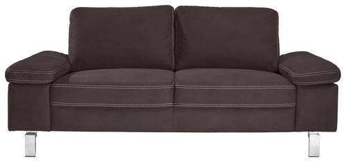 2-SITZER-SOFA Mikrofaser Dunkelbraun  - Chromfarben/Dunkelbraun, Design, Textil/Metall (194/86/97cm) - Hom`in
