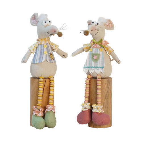 DEKORAČNÁ MYŠ - lila/svetlomodrá, Lifestyle, kompozitné drevo/textil (18/47/16cm)