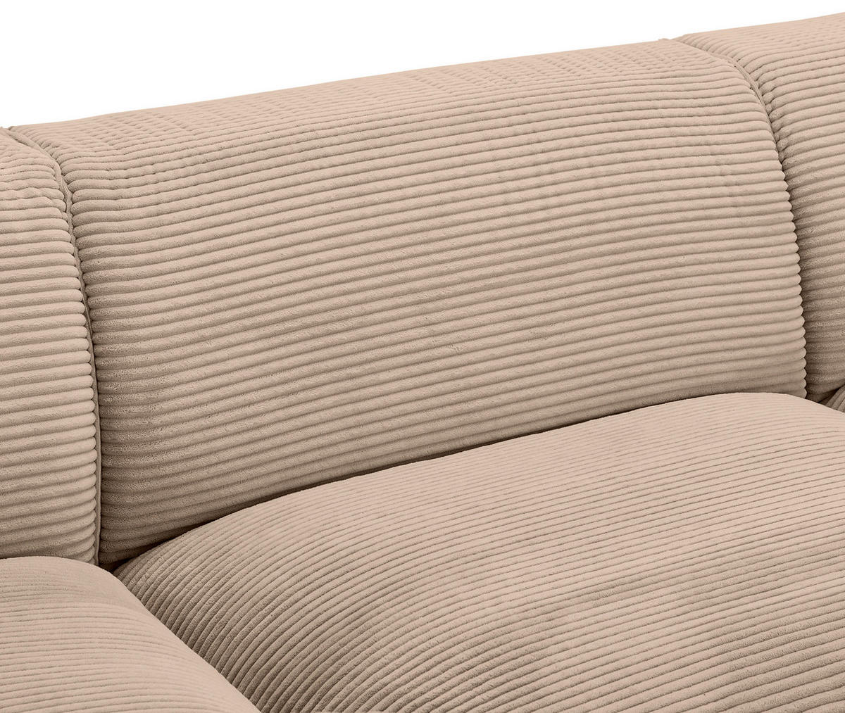 ECKSOFA in Cord Hellbraun  - Hellbraun/Schwarz, Design, Kunststoff/Textil (196/303cm) - Livetastic