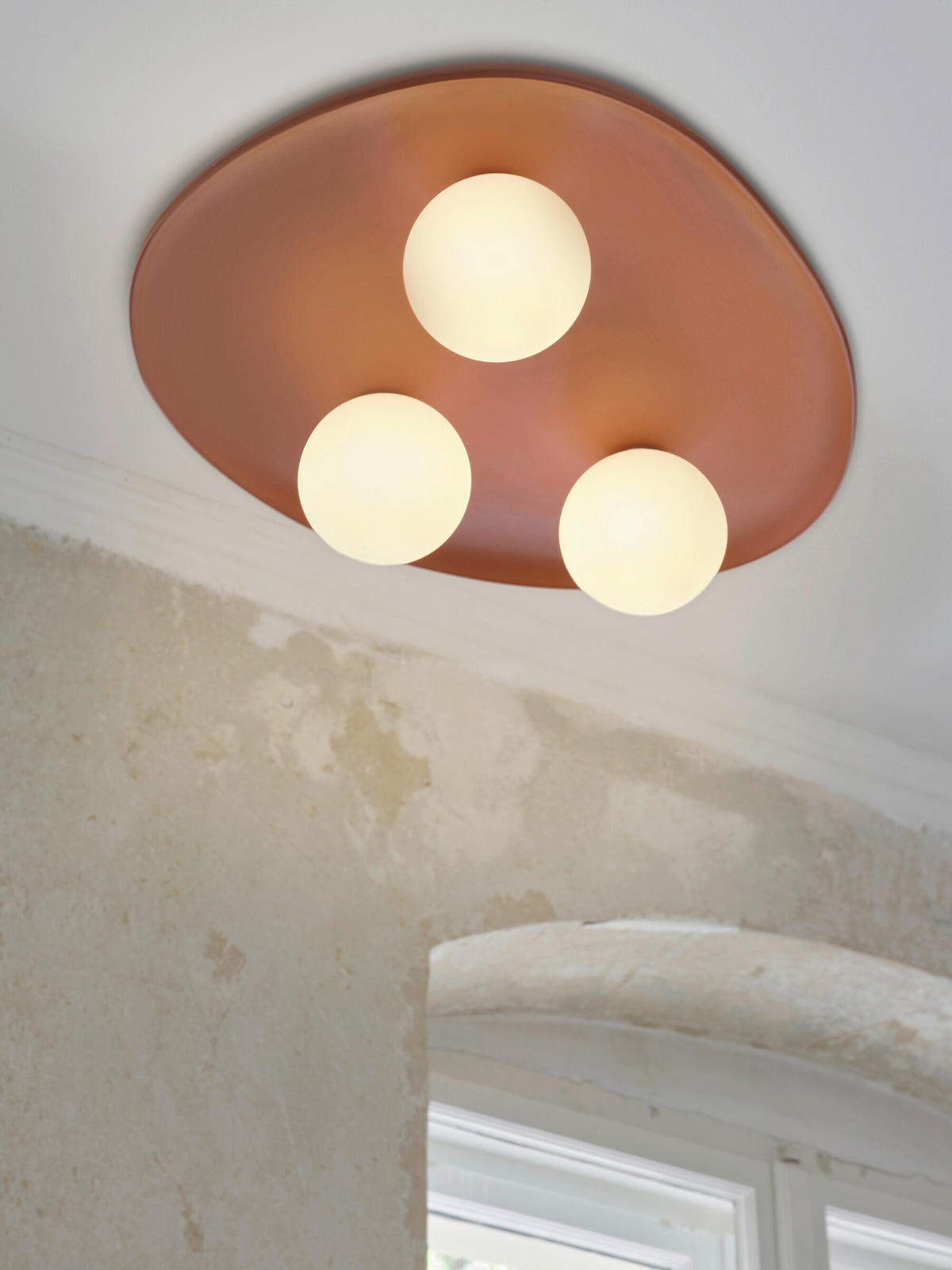 DECKENLEUCHTE    50/38,5/15,5 cm  - Braun, Basics, Glas/Keramik (50/38,5/15,5cm) - Osram