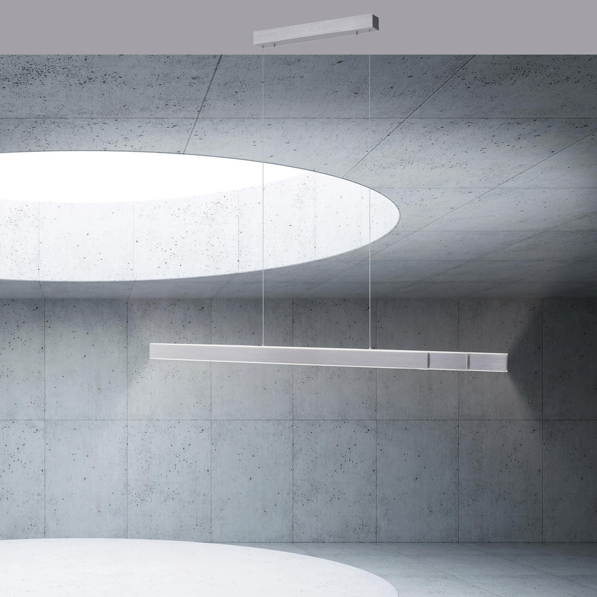 SUSPENSION LED 179/4,8/120 cm    - Alufarben, Design, Kunststoff/Metall (179/4,8/120cm) - Neuhaus PURE