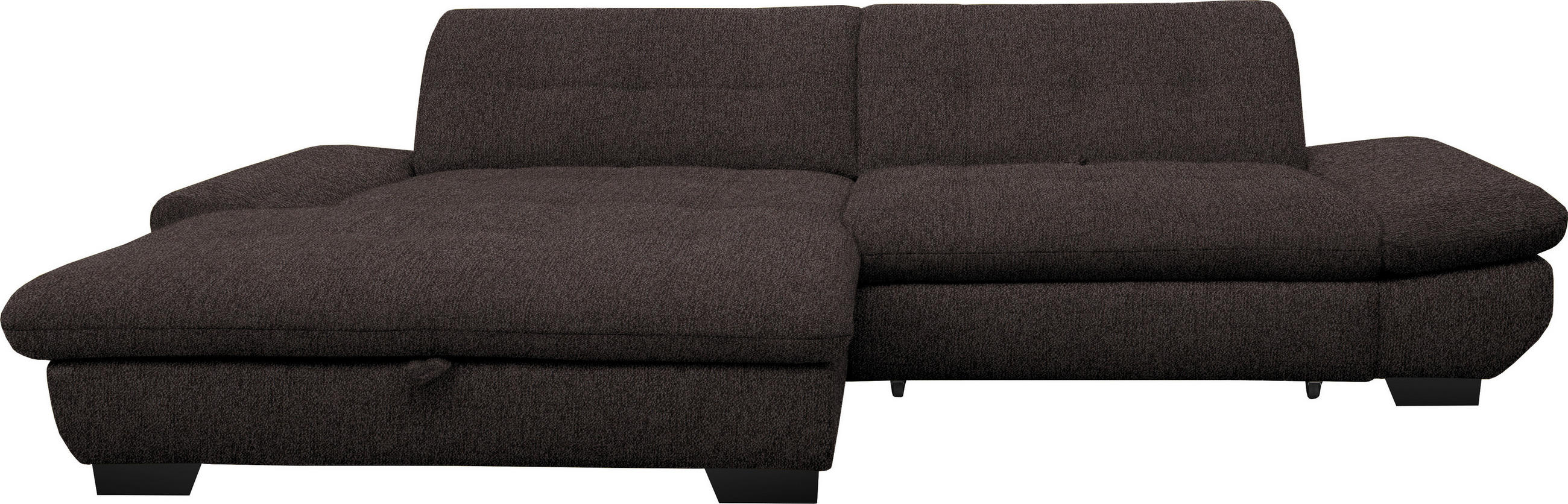 ECKSOFA in Mikrofaser Braun  198/290 cm  - Schwarz/Braun, Design, Textil/Metall (198/290cm) - Xora