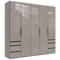DREHTÜRENSCHRANK in Sahara  - Schwarz/Sahara, Konventionell, Glas/Holzwerkstoff (250/236/58cm) - Hom`in