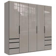 DREHTÜRENSCHRANK  in Sahara  - Schwarz/Sahara, KONVENTIONELL, Glas/Holzwerkstoff (250/236/58cm) - Hom`in