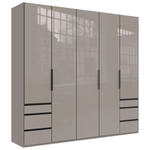 DREHTÜRENSCHRANK  in Sahara  - Schwarz/Sahara, KONVENTIONELL, Glas/Holzwerkstoff (250/236/58cm) - Hom`in