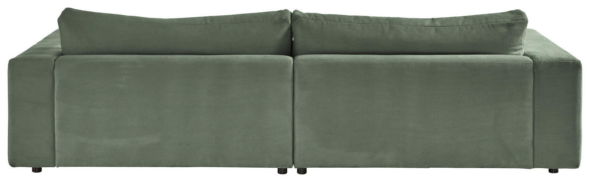 3-SITZER-SOFA in Feincord Olivgrün  - Schwarz/Olivgrün, Design, Kunststoff/Textil (290/86/127cm) - Lomoco