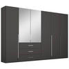 DREHTÜRENSCHRANK in Graphitfarben  - Chromfarben/Graphitfarben, Design, Glas/Holzwerkstoff (301/223/60cm) - home24