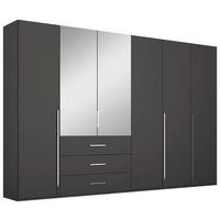 DREHTÜRENSCHRANK in Graphitfarben  - Chromfarben/Graphitfarben, Design, Glas/Holzwerkstoff (301/223/60cm) - home24