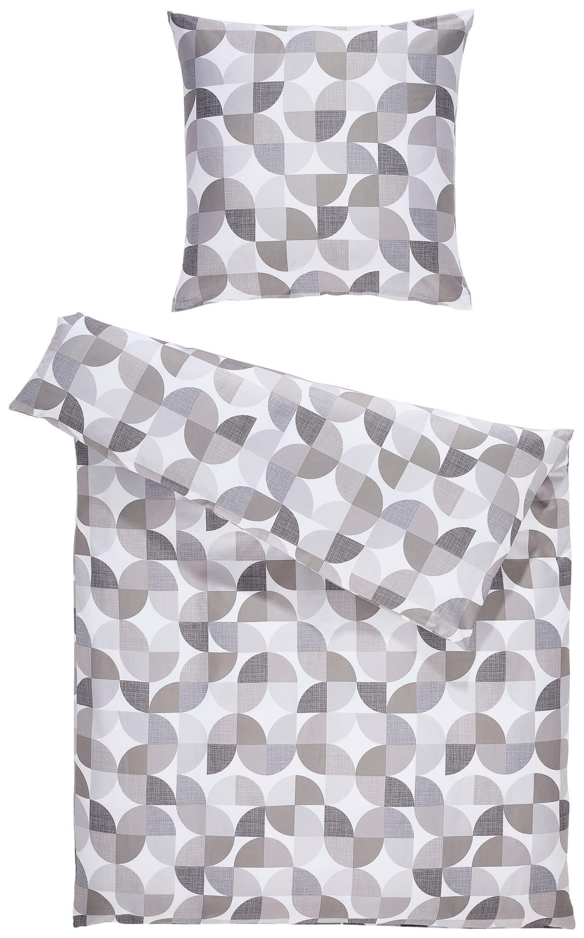BETTWÄSCHE Makosatin 155/220 cm  - Grau, Design, Textil (155/220cm) - Janine