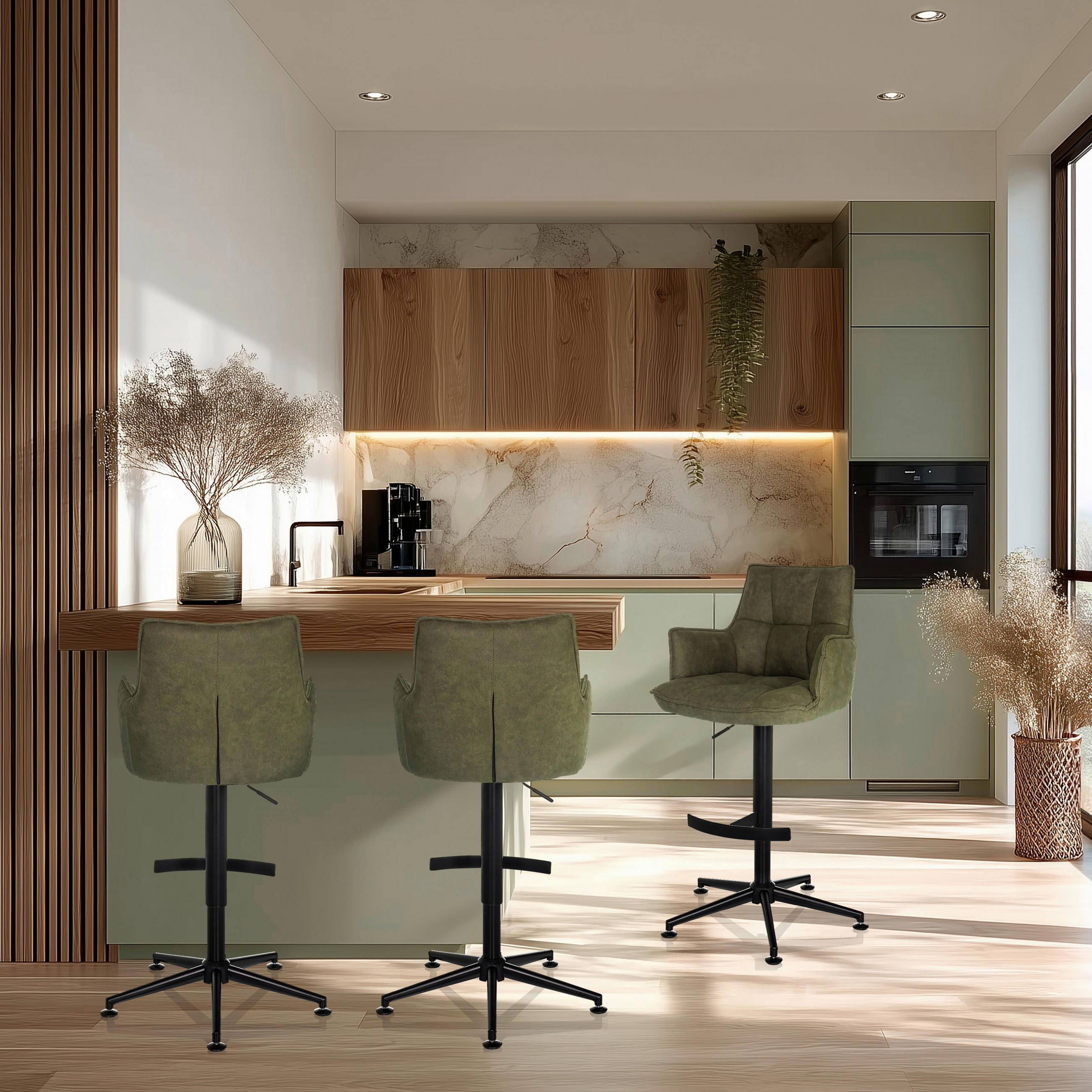 BARPALL i grön  - grön/svart, Modern, metall/textil (55/93/56cm) - MID.YOU