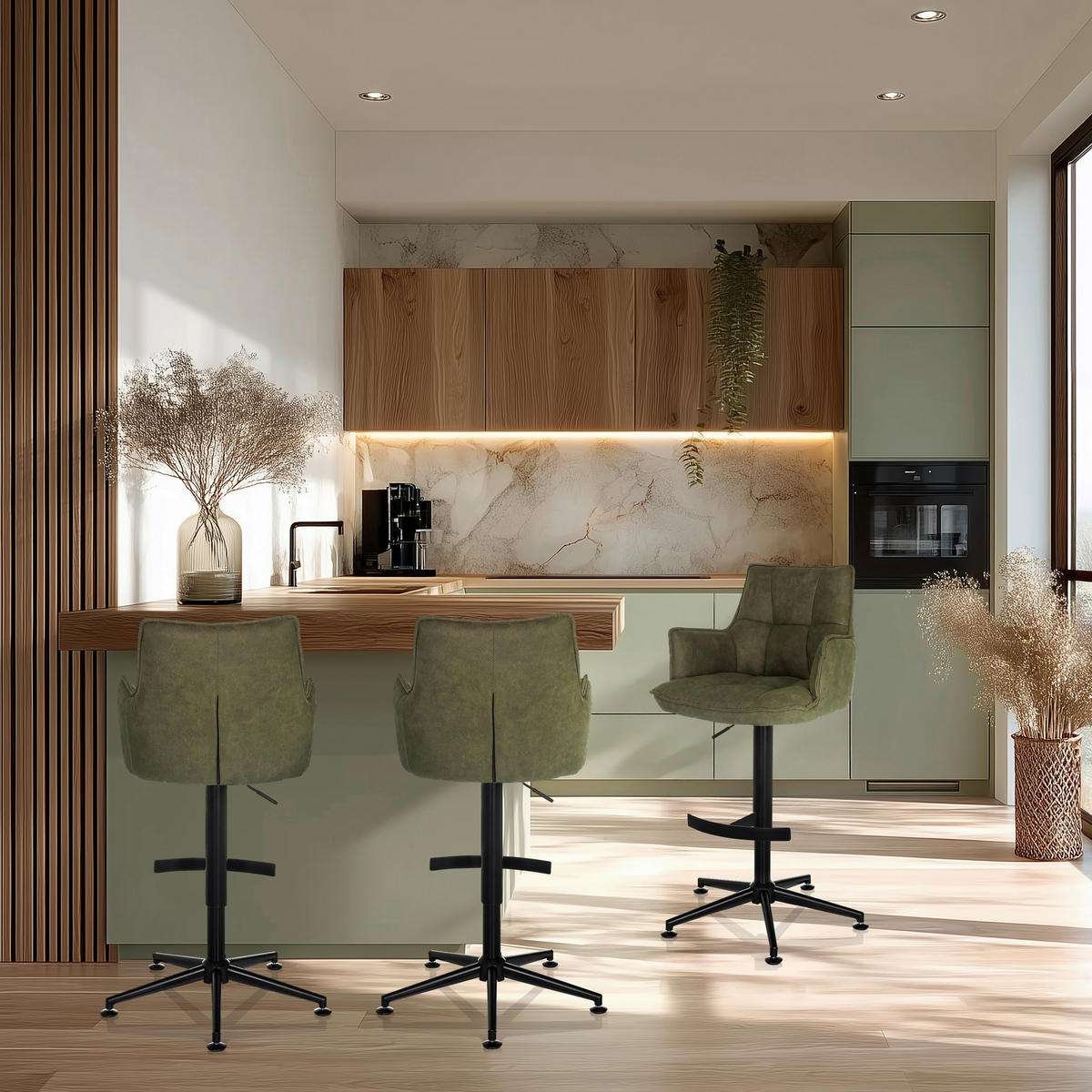 BARPALL i grön  - grön/svart, Modern, metall/textil (55/93/56cm) - MID.YOU