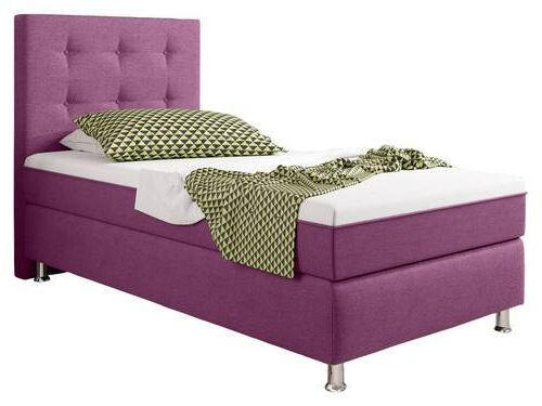 BOXSPRINGBETT 90/200 cm  in Pink  - Pink/Silberfarben, KONVENTIONELL, Textil/Metall (90/200cm) - MID.YOU