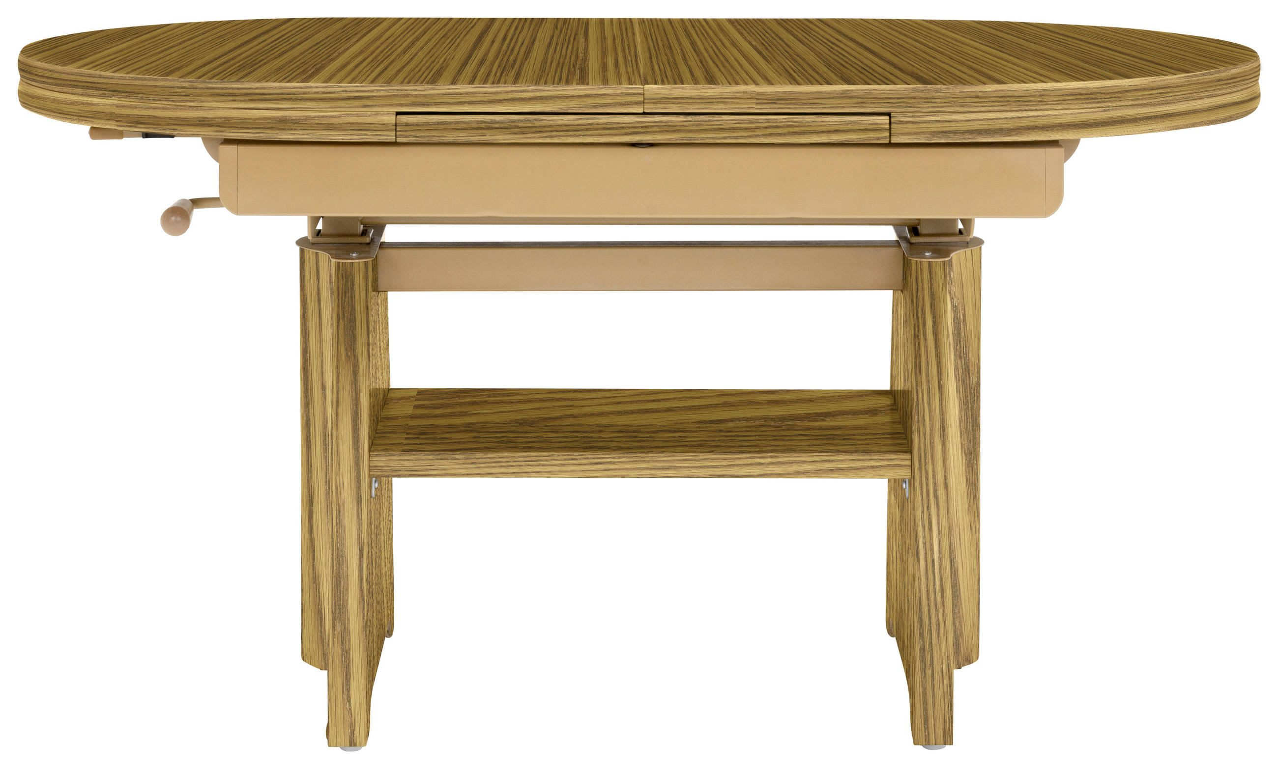 COUCHTISCH Eiche furniert 110-130,5/65/56-75 cm rechteckig Eichefarben, Braun  - Eichefarben/Braun, KONVENTIONELL, Holzwerkstoff/Metall (110-130,5/65/56-75cm) - Venda