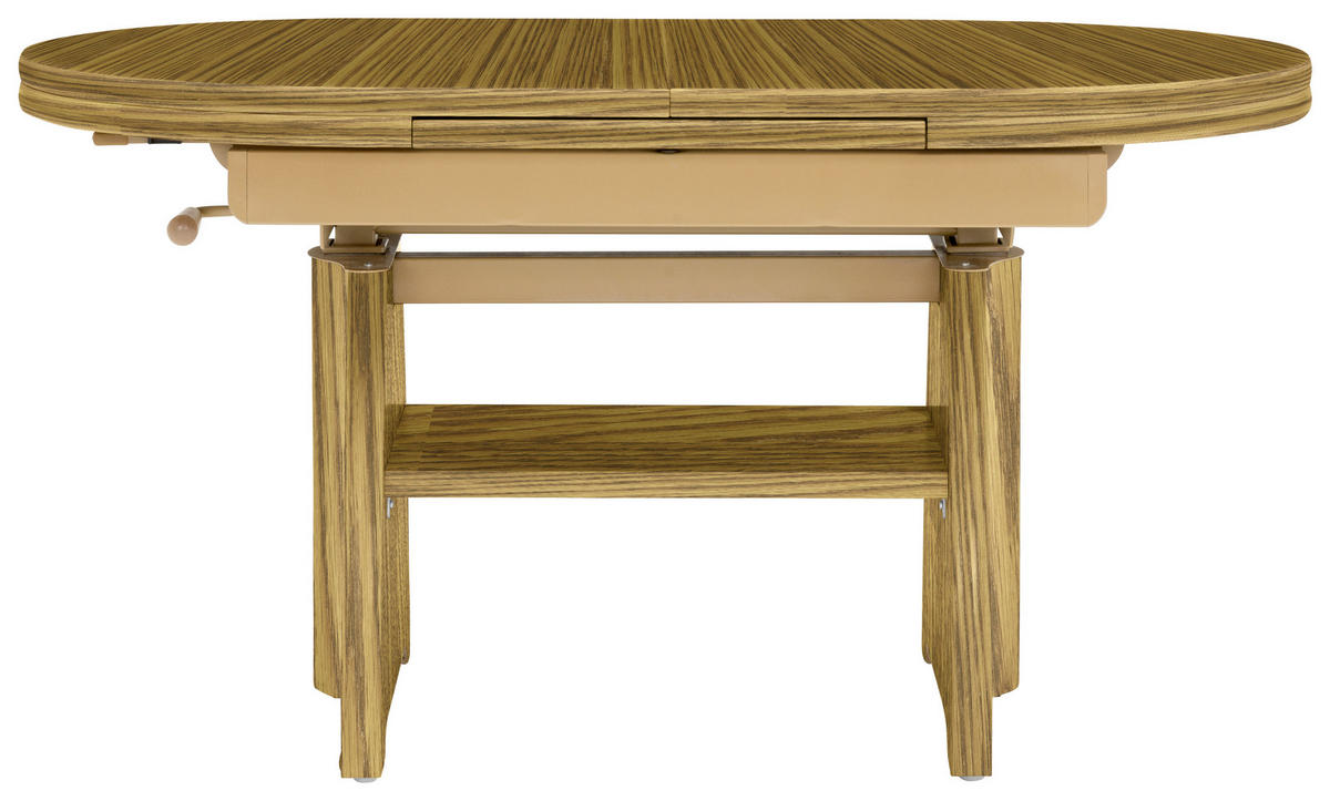 COUCHTISCH Eiche furniert 110-130,5/65/56-75 cm rechteckig Eichefarben, Braun  - Eichefarben/Braun, KONVENTIONELL, Holzwerkstoff/Metall (110-130,5/65/56-75cm) - Venda