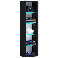 REGAL  21/77/14 cm Schwarz  - Schwarz, Basics, Glas/Holzwerkstoff (21/77/14cm) - MID.YOU