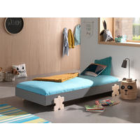 KINDER-/JUNIORBETT - Kieferfarben/Grau, MODERN, Holz/Holzwerkstoff (90/200cm) - Vipack