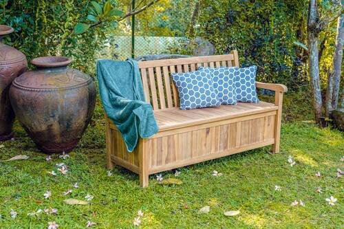 BANCĂ DE GRĂDINĂ in culoare lemn tec - culoare lemn tec, Natur, lemn (155/70/91cm) - Ambia Garden