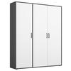 DREHTÜRENSCHRANK  in Grau, Weiß  - Weiß/Grau, MODERN, Holzwerkstoff/Kunststoff (140/194/53cm) - Rauch Möbel