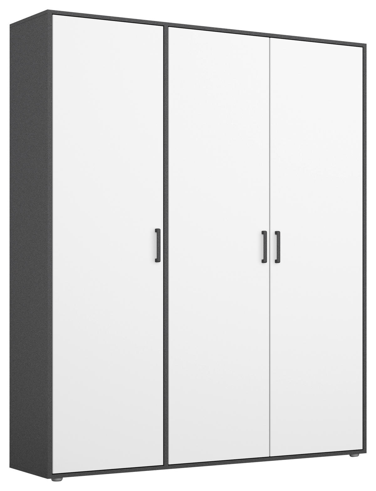 DREHTÜRENSCHRANK  in Grau, Weiß  - Weiß/Grau, MODERN, Holzwerkstoff/Kunststoff (140/194/53cm) - Rauch Möbel