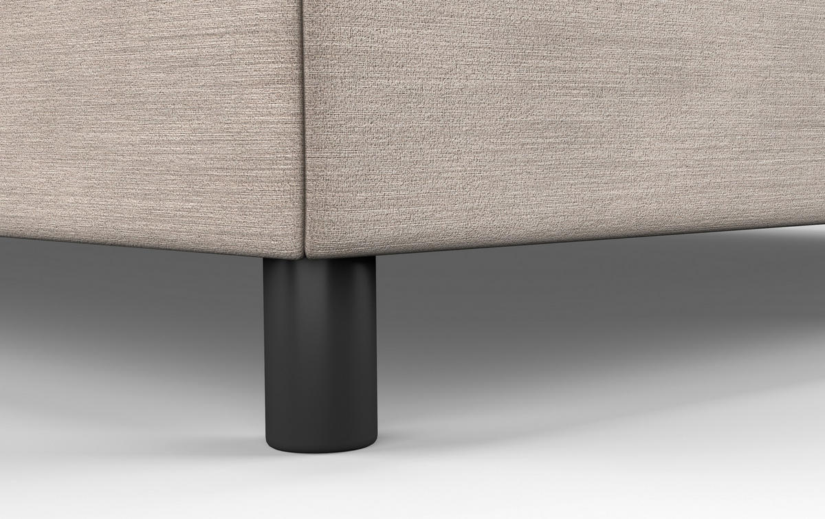 BOXBETT 160/200 cm,  in Beige, Matratze, Topper, H3 = fest  - Beige/Schwarz, MODERN, Holzwerkstoff/Textil (160/200cm) - MID.YOU