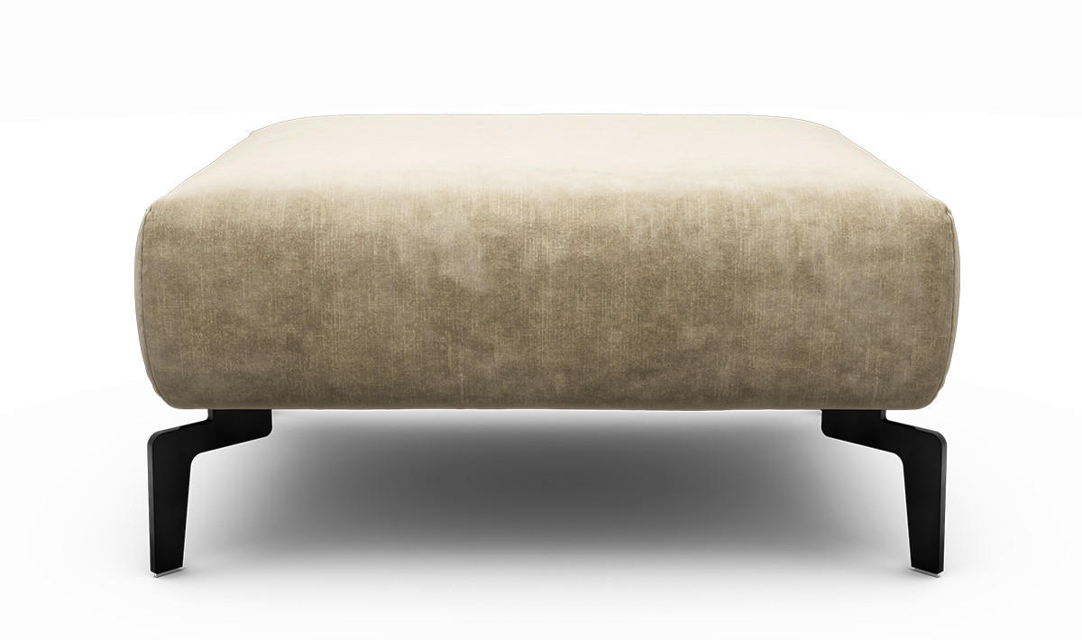 HOCKER Samt Naturfarben  - Schwarz/Naturfarben, Design, Textil/Metall (90/70/46cm) - SENSOO