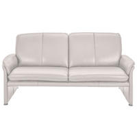 2-SITZER-SOFA Hellgrau Echtleder  - Chromfarben/Hellgrau, KONVENTIONELL, Leder/Metall (158/90/86cm) - Celina Home