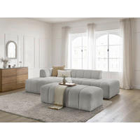 ECKSOFA  ANNECY Hellgrau Bouclé  - Hellgrau/Schwarz, MODERN, Kunststoff/Textil (170/262cm)