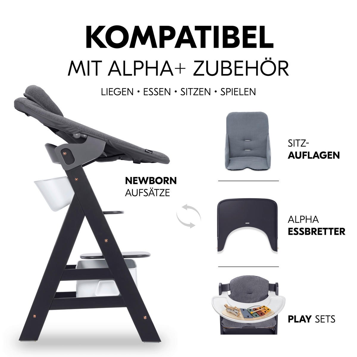 AUFBEWAHRUNGSBOX 2er SET ALPHA +  - Weiß, Basics, Kunststoff (26/16/47cm) - Hauck