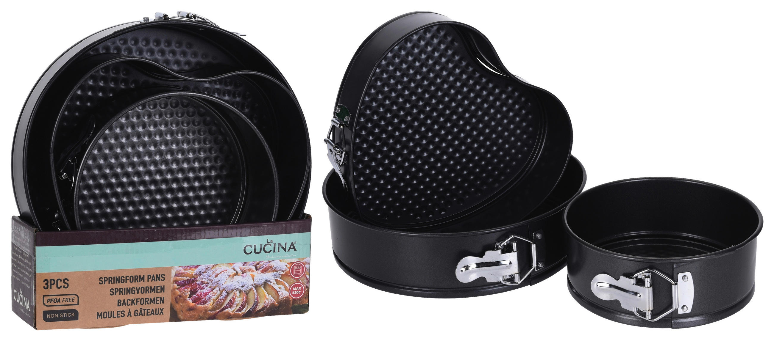 Backformen Set 3-Tlg. L/B/H: 24,5/8/25 cm Metall