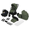 KINDERWAGENSET  Mika Plus 3 in 1  Green Olive  - Schwarz/Olivgrün, Basics, Textil (93/62/110cm) - Lionelo