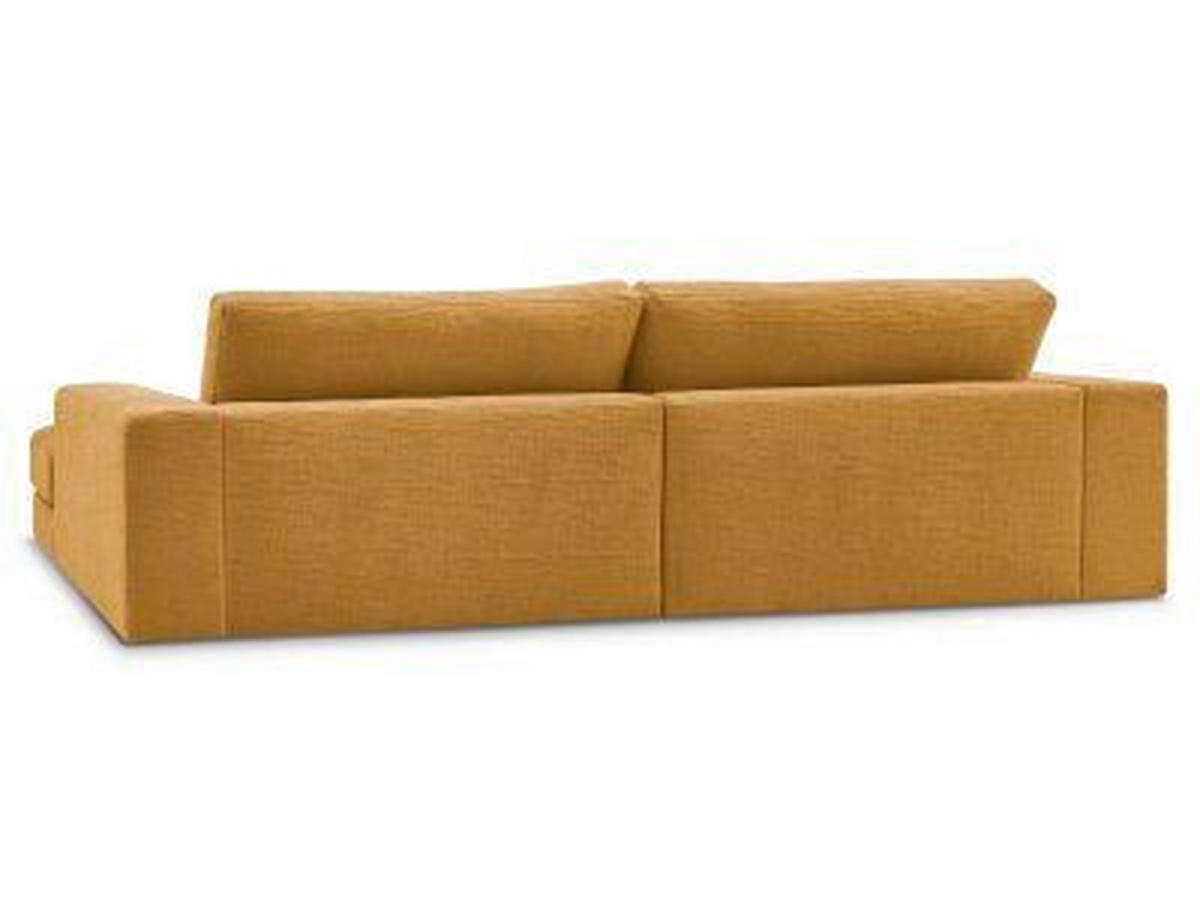 ECKSOFA Ottomane links  LEONARD  Gelb Struktur  - Gelb/Schwarz, MODERN, Kunststoff/Textil (159/274cm)