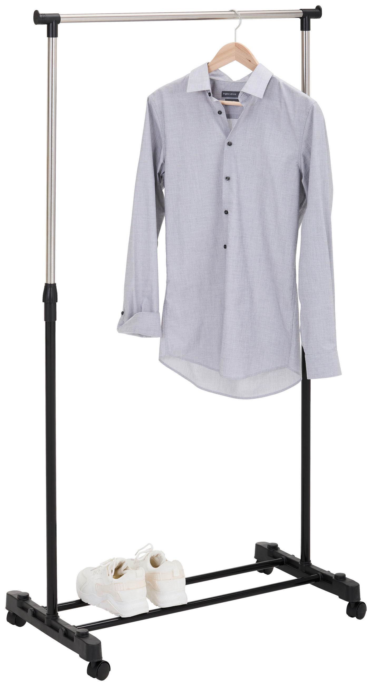 KLEIDERWAGEN in Schwarz, Silberfarben 80/90-160/43 cm   - Silberfarben/Schwarz, Basics, Kunststoff/Metall (80/90-160/43cm) - Boxxx
