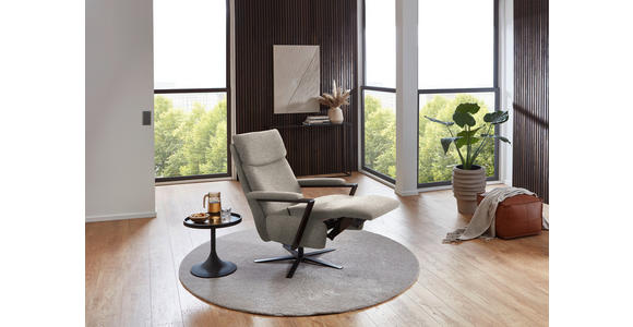 RELAXSESSEL in Textil Beige - Beige/Schwarz, Design, Textil/Metall (68/117/85cm) - Cantus