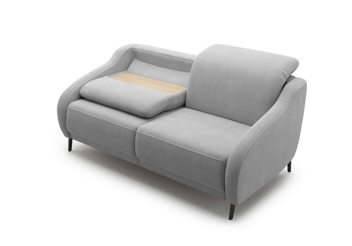 3-SITZER-SOFA in Mikrofaser Grau  - Schwarz/Grau, MODERN, Textil/Metall (192/93/104cm) - Sit & More