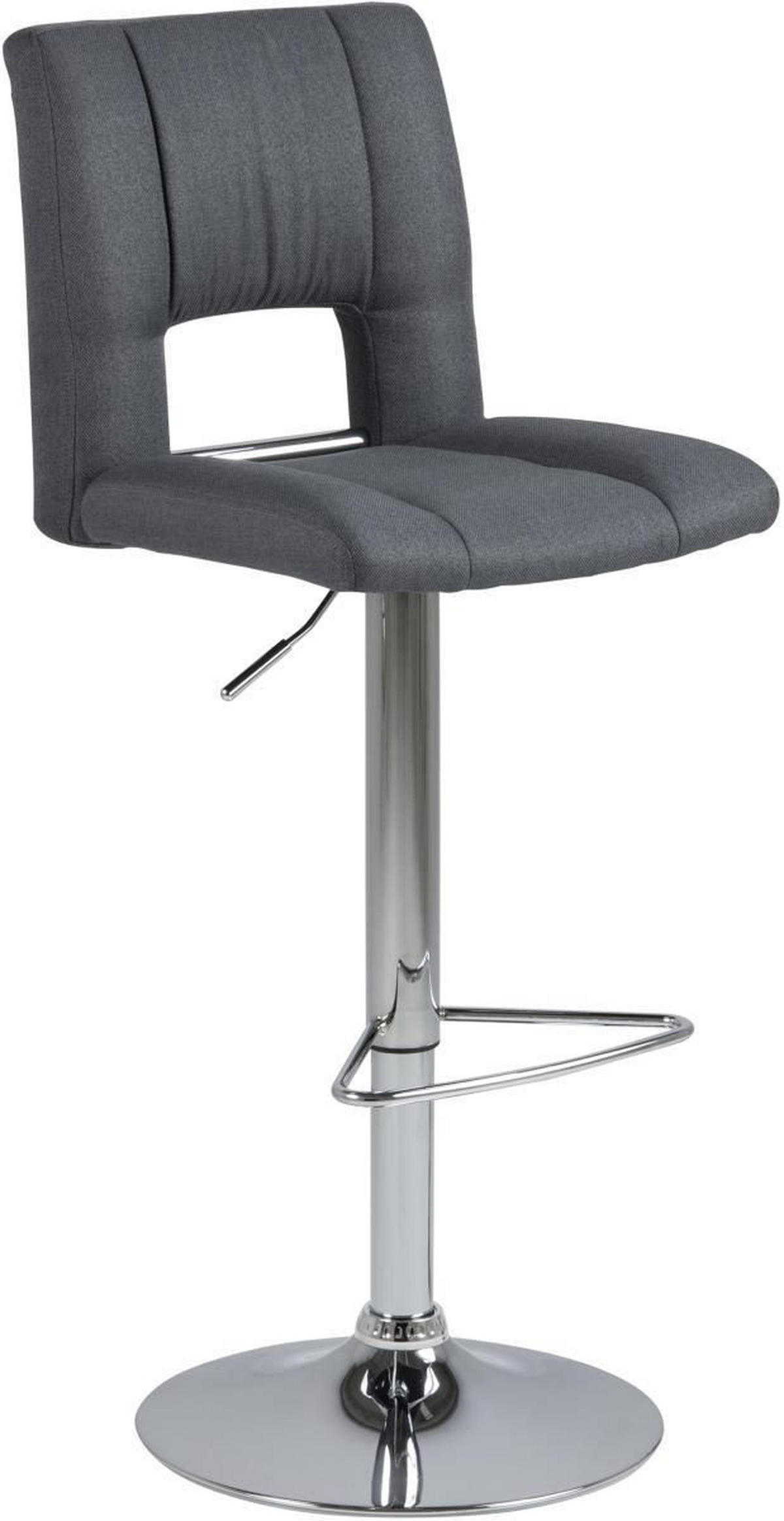 BARHOCKER Webstoff Dunkelgrau  - Chromfarben/Dunkelgrau, Design, Textil/Metall (41,5/94-115/52cm) - Carryhome