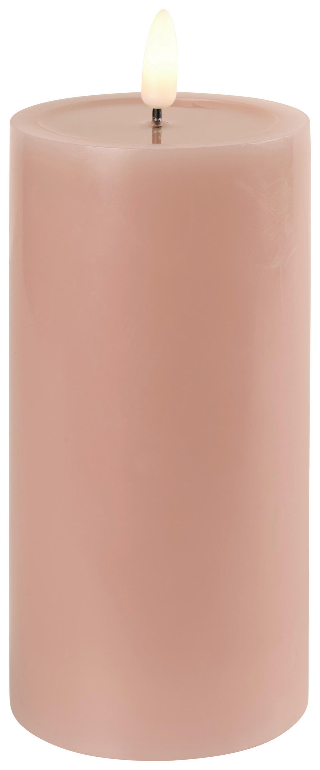 LED-KERZE 7,5/15 cm  - Hellrosa, Lifestyle, Kunststoff/Paraffin (7,5/15cm) - Ambia Home