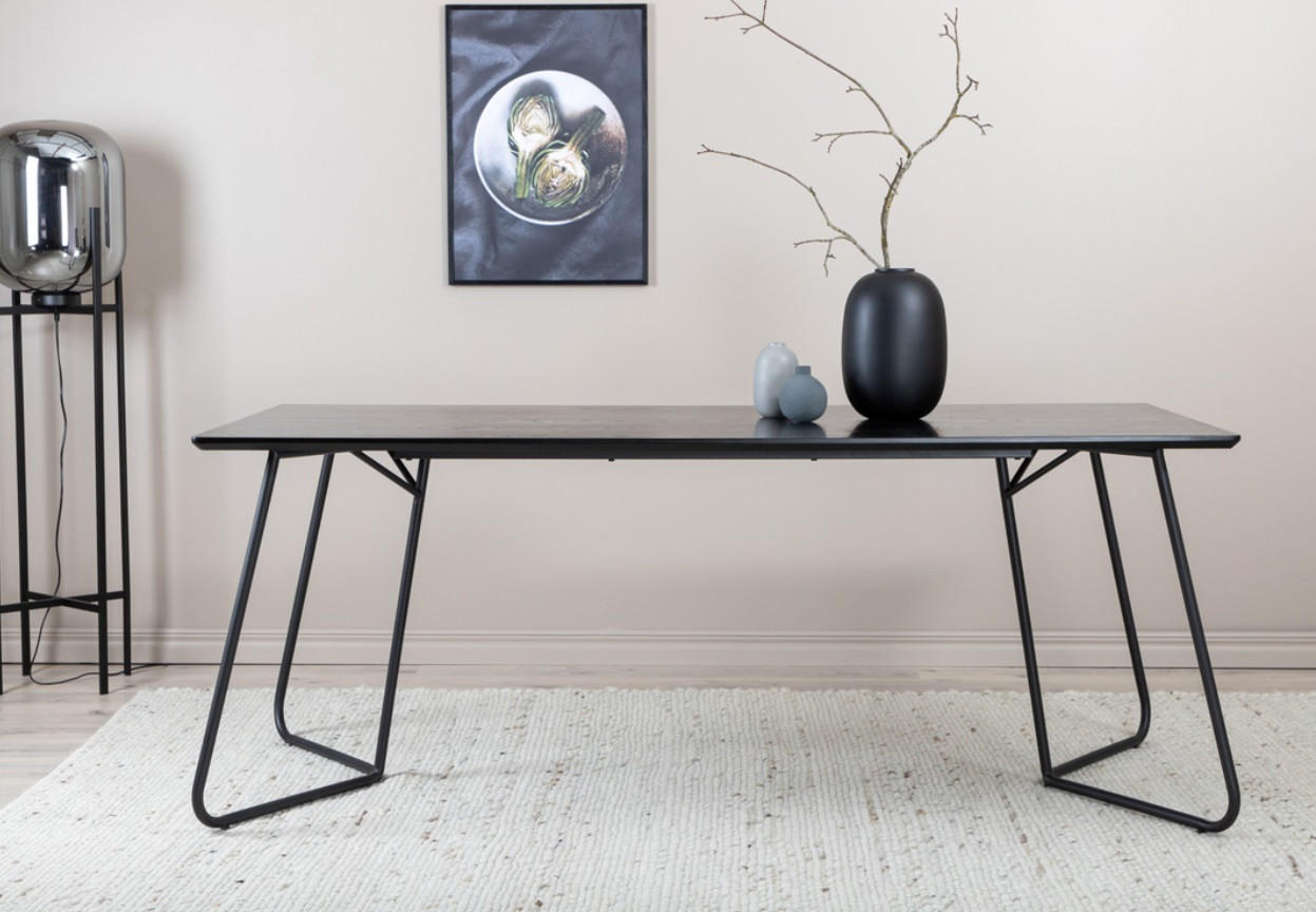 MATBORD i trä, trämaterial 190/90/75 cm   - svart, Design, metall/trämaterial (190/90/75cm) - Johann Jakob