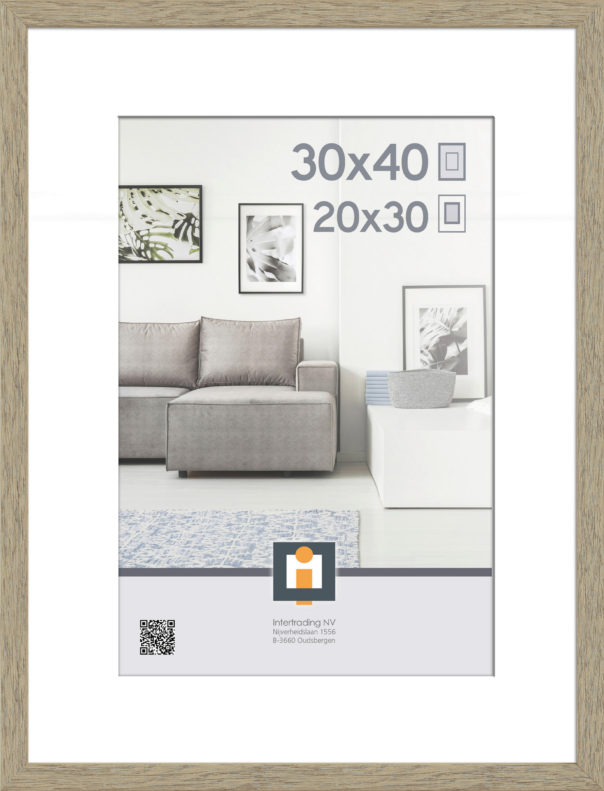 RÁM NA OBRAZY, 1 foto 30 cm x 40 cm - farba duba, Basics, plast (32/42/2,5cm)