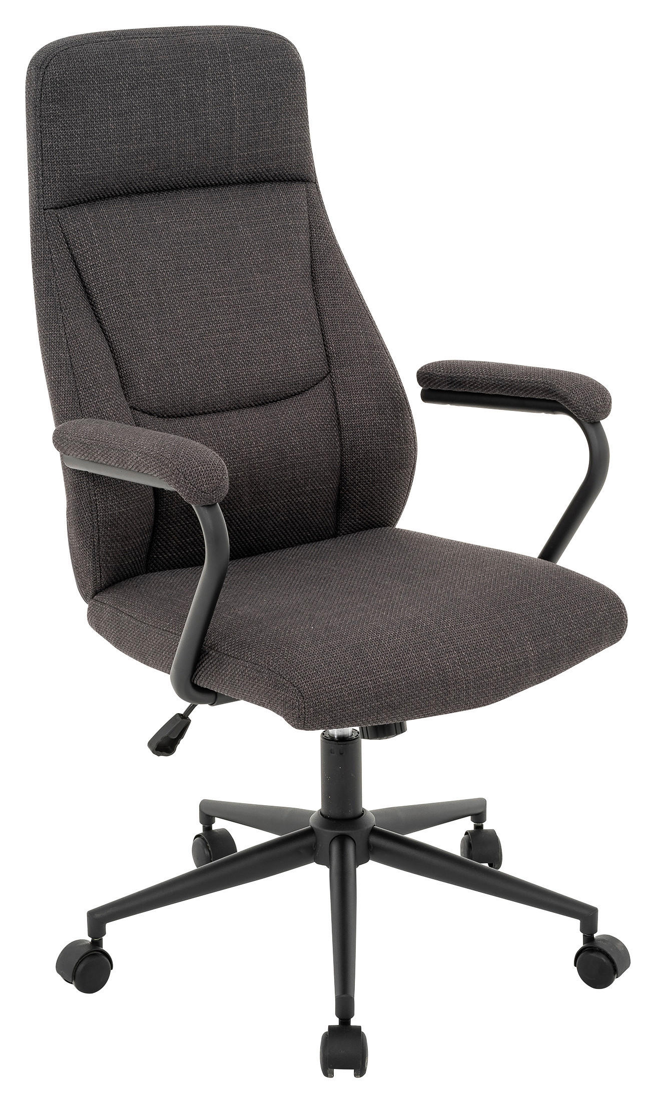 CHEFSESSEL Webstoff Anthrazit, Schwarz  - Anthrazit/Schwarz, MODERN, Kunststoff/Textil (60/106-114/65cm) - MID.YOU