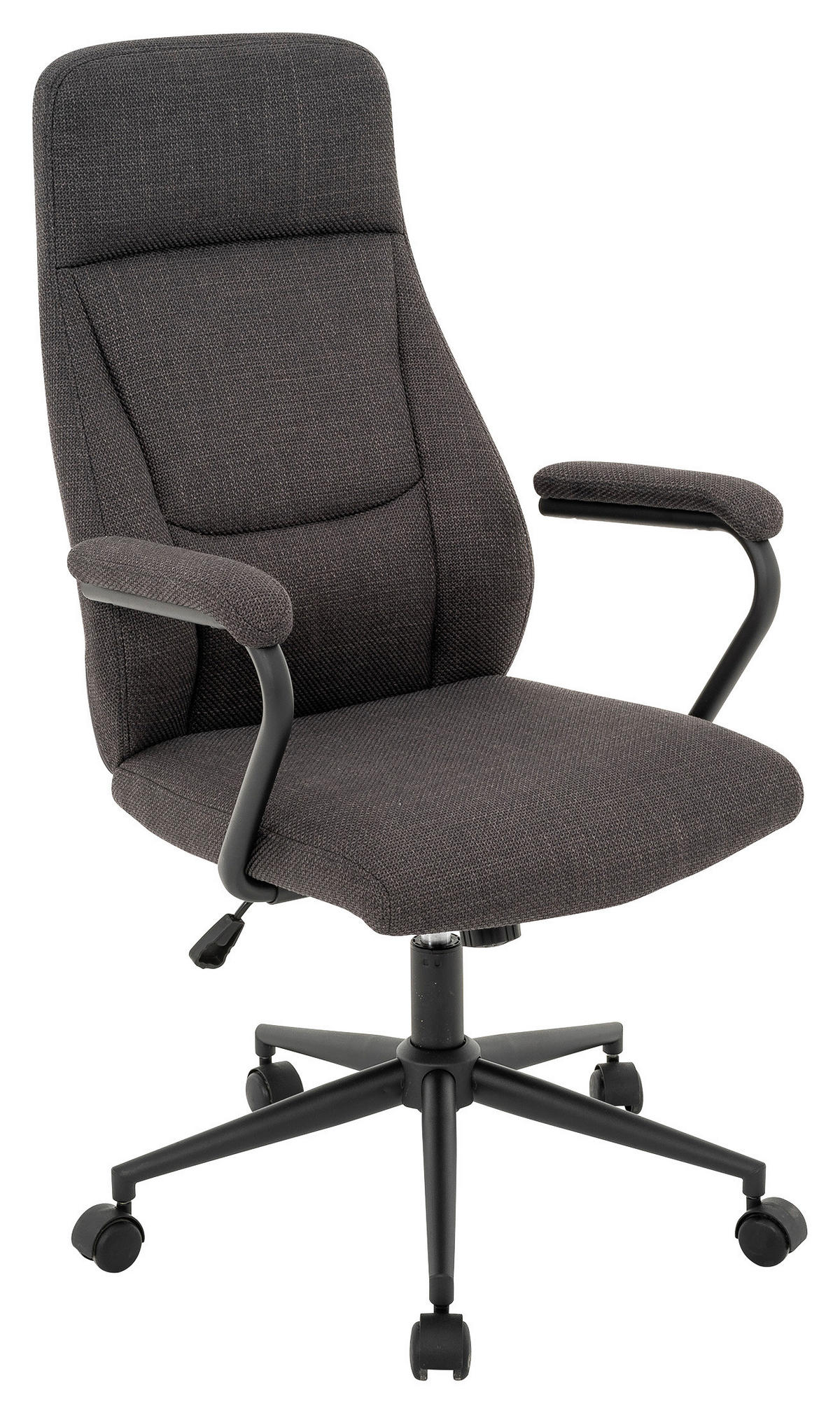 CHEFSESSEL Webstoff Anthrazit, Schwarz  - Anthrazit/Schwarz, MODERN, Kunststoff/Textil (60/106-114/65cm) - MID.YOU